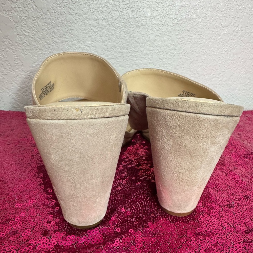JESSICA SIMPSON 🌟 Beige Suede Slip-On Platform Mules (Women’s Size 11) - Picture 9 of 12